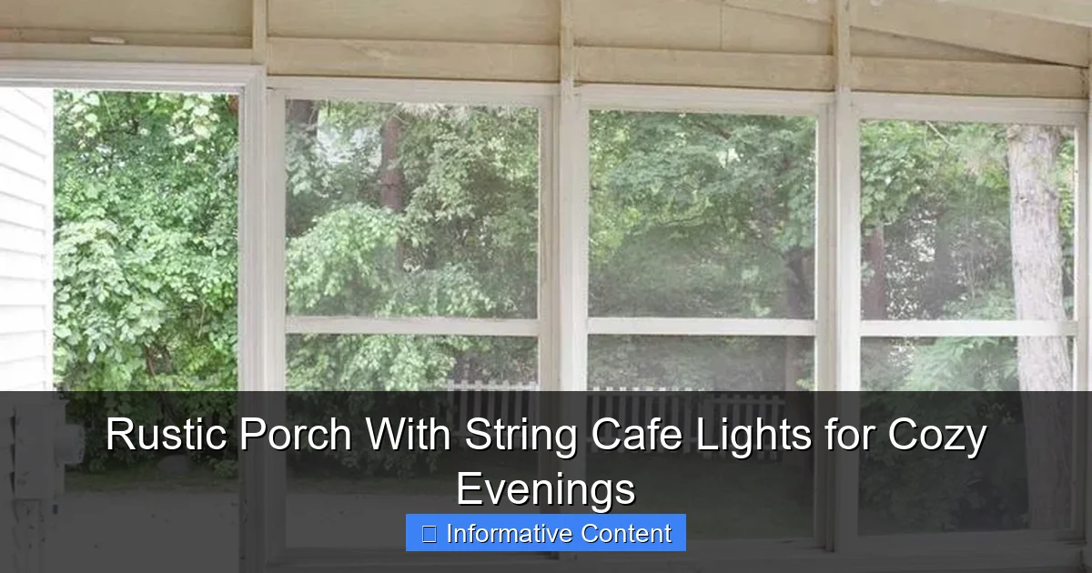 Rustic Porch With String Cafe Lights for Cozy Evenings