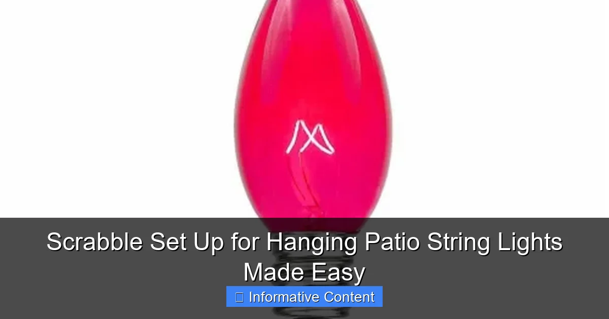 Scrabble Set Up for Hanging Patio String Lights Made Easy