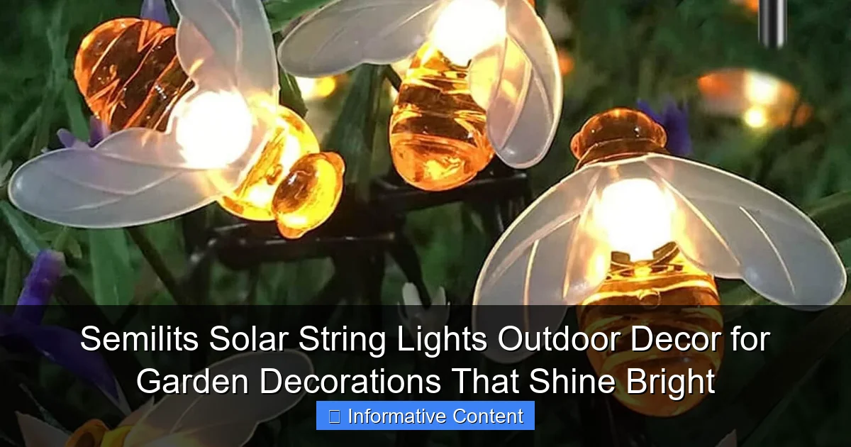 Semilits Solar String Lights Outdoor Decor for Garden Decorations That Shine Bright