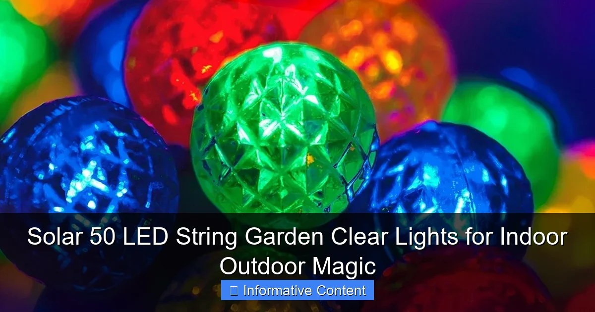 Solar 50 LED String Garden Clear Lights for Indoor Outdoor Magic