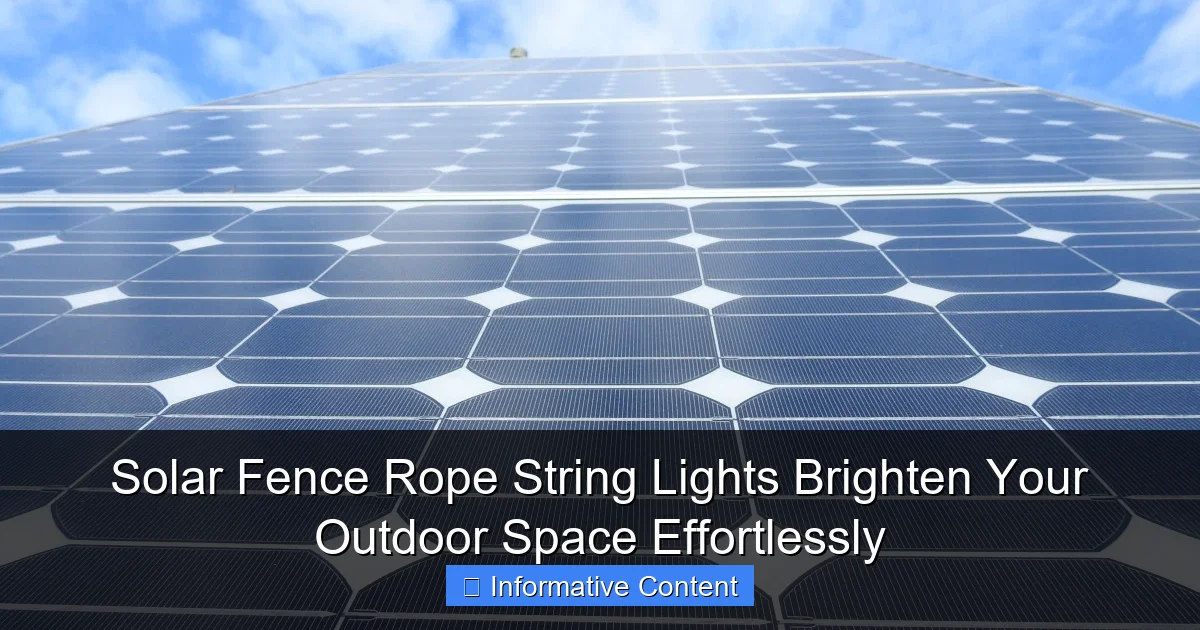 Solar Fence Rope String Lights Brighten Your Outdoor Space Effortlessly