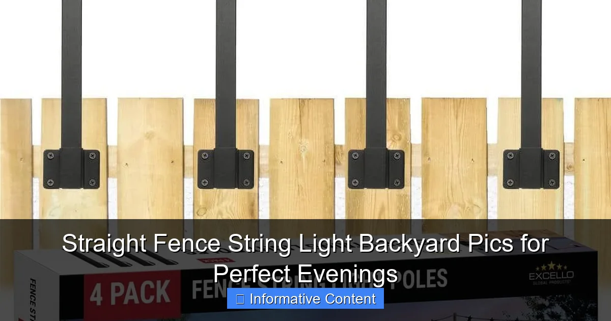 Straight Fence String Light Backyard Pics for Perfect Evenings