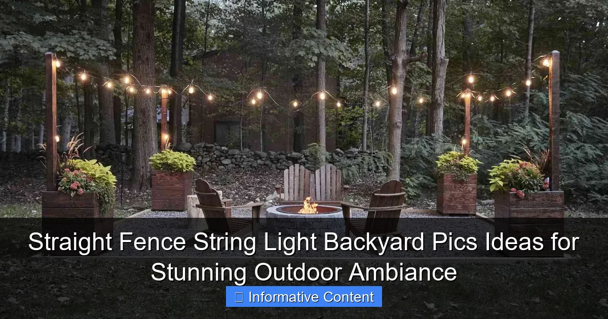 Straight Fence String Light Backyard Pics Ideas for Stunning Outdoor Ambiance