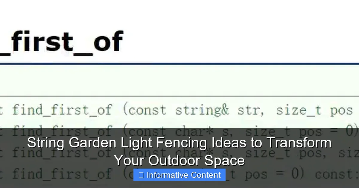 String Garden Light Fencing Ideas to Transform Your Outdoor Space