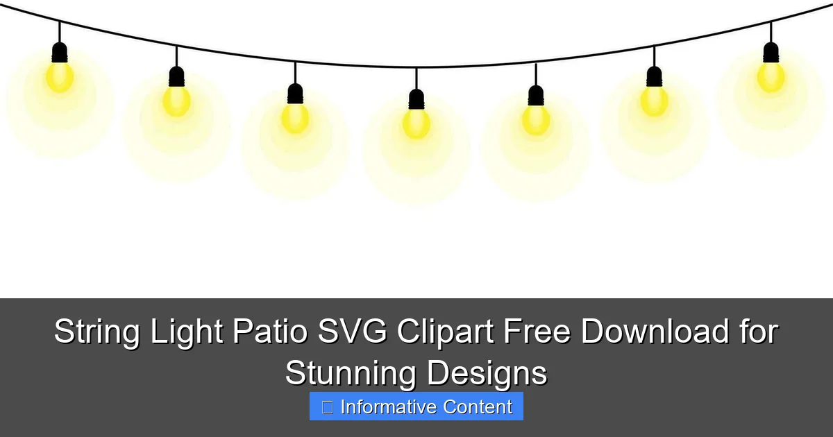 String Light Patio SVG Clipart Free Download for Stunning Designs