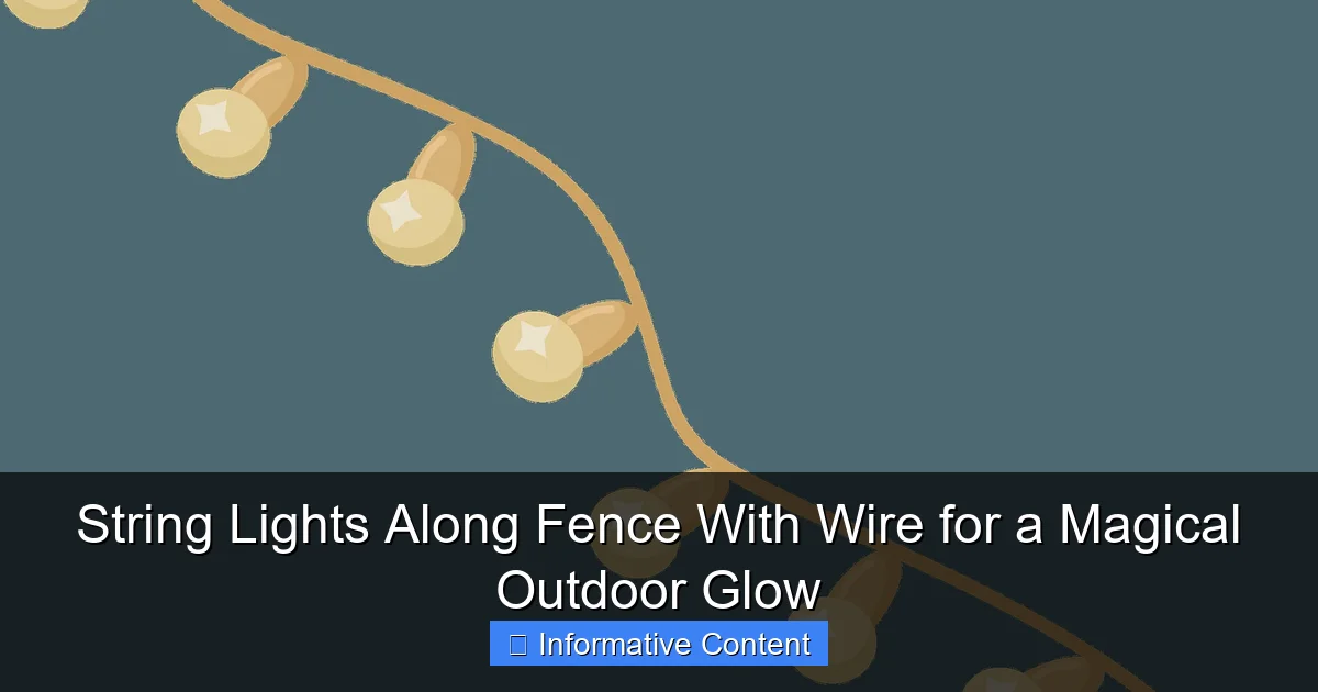 String Lights Along Fence With Wire for a Magical Outdoor Glow