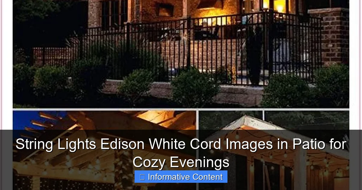 String Lights Edison White Cord Images in Patio for Cozy Evenings
