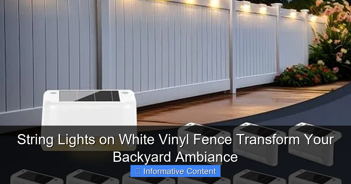 String Lights on White Vinyl Fence Transform Your Backyard Ambiance