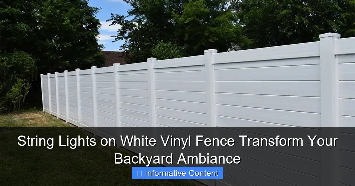 String Lights on White Vinyl Fence Transform Your Backyard Ambiance