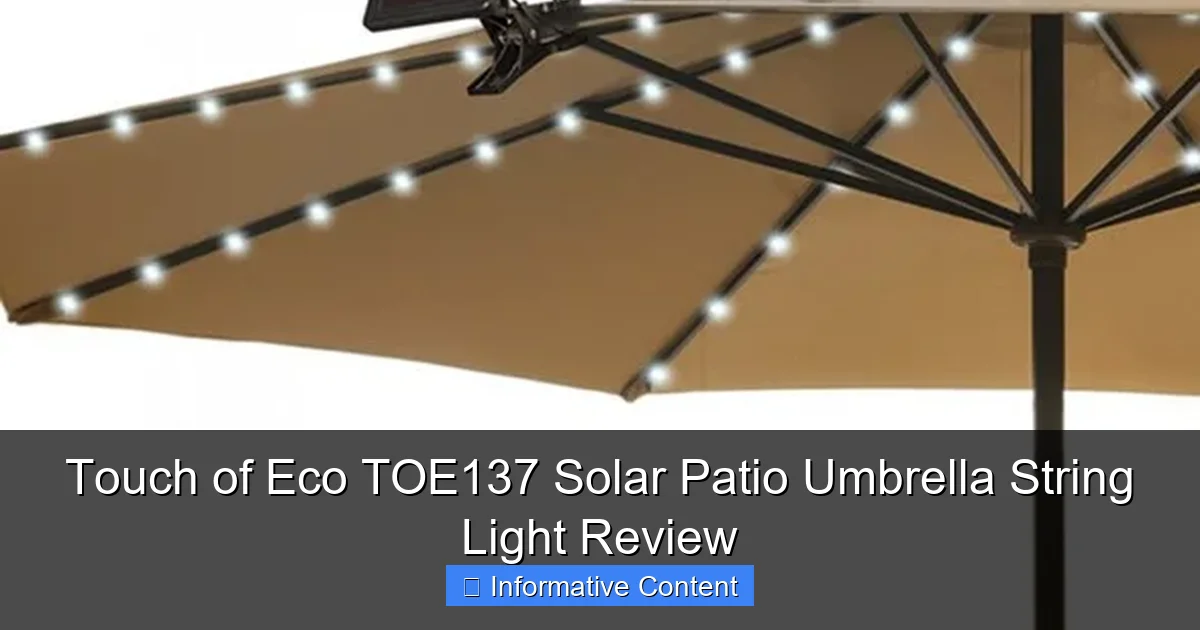 Touch of Eco TOE137 Solar Patio Umbrella String Light Review