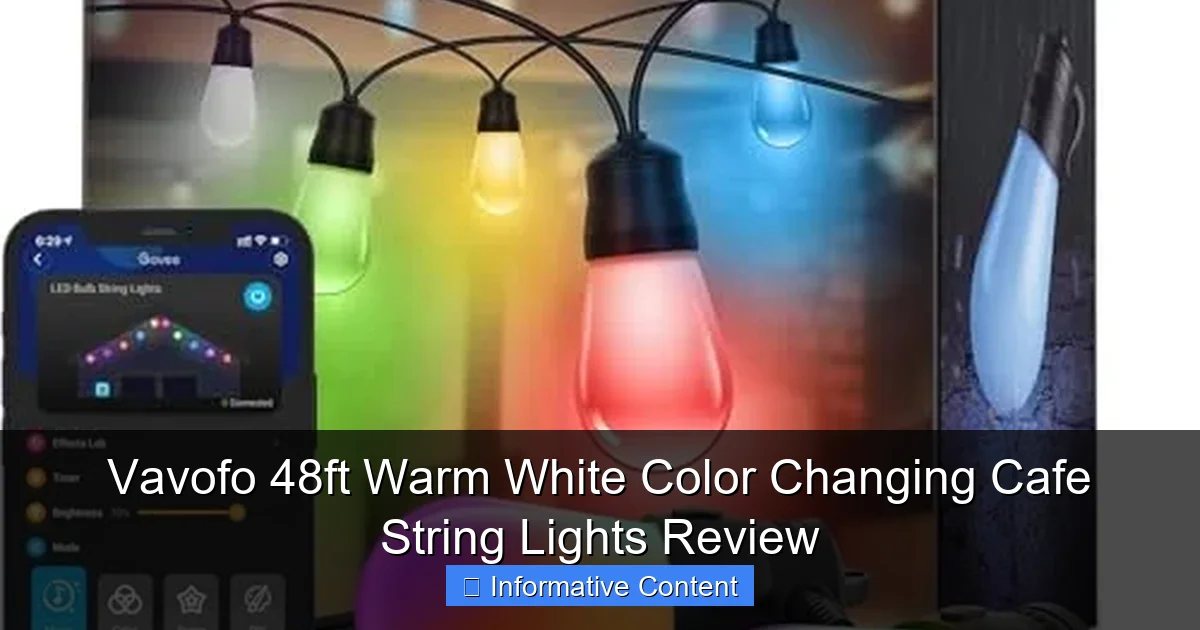 Vavofo 48ft Warm White Color Changing Cafe String Lights Review