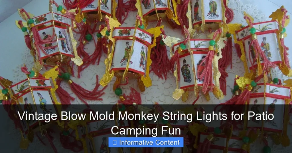 Vintage Blow Mold Monkey String Lights for Patio Camping Fun