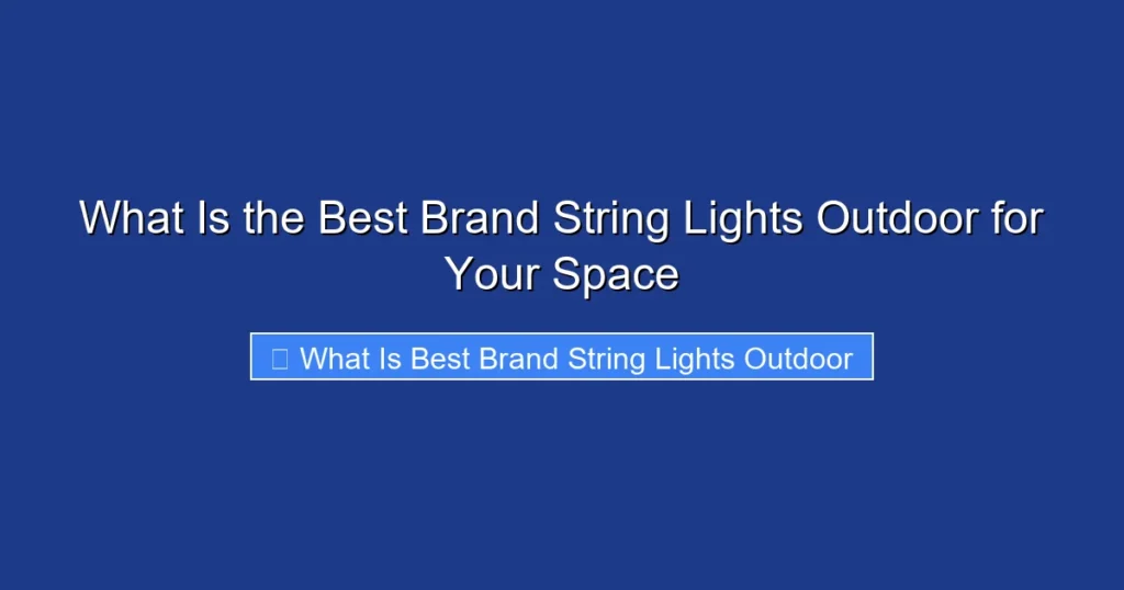 What Is the Best Brand String Lights Outdoor for Your Space