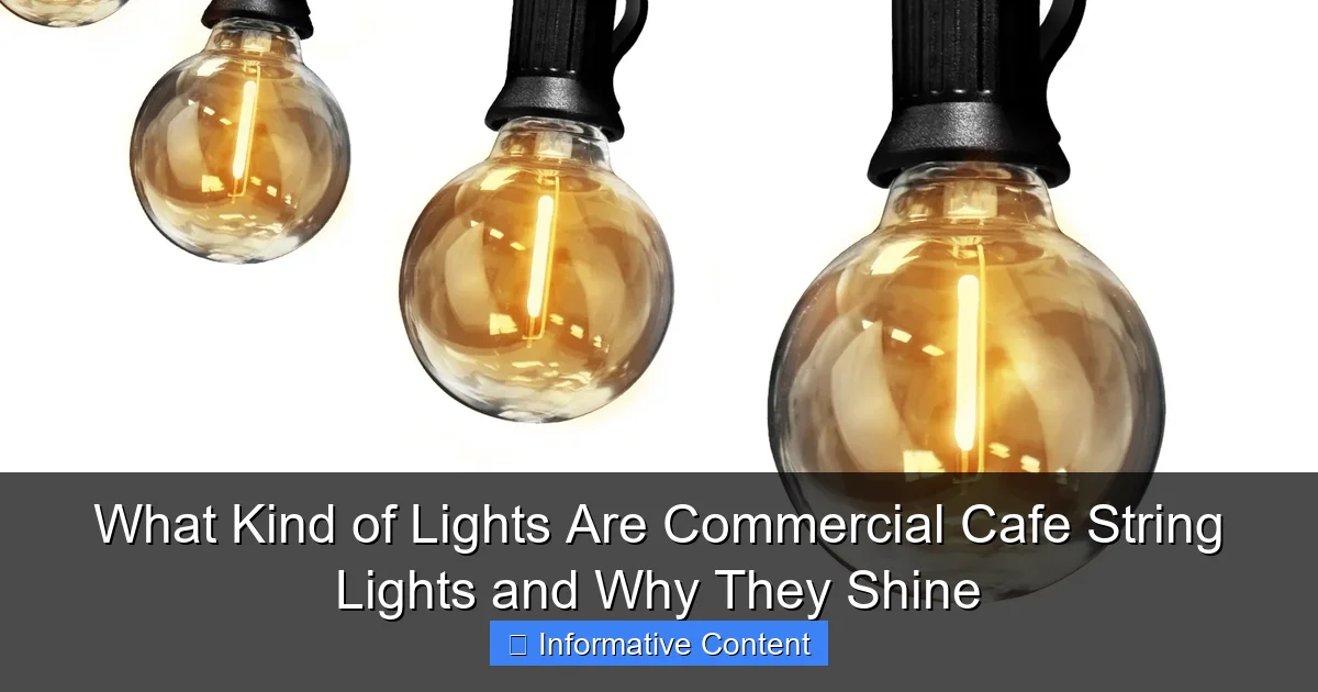 What Kind of Lights Are Commercial Cafe String Lights and Why They Shine