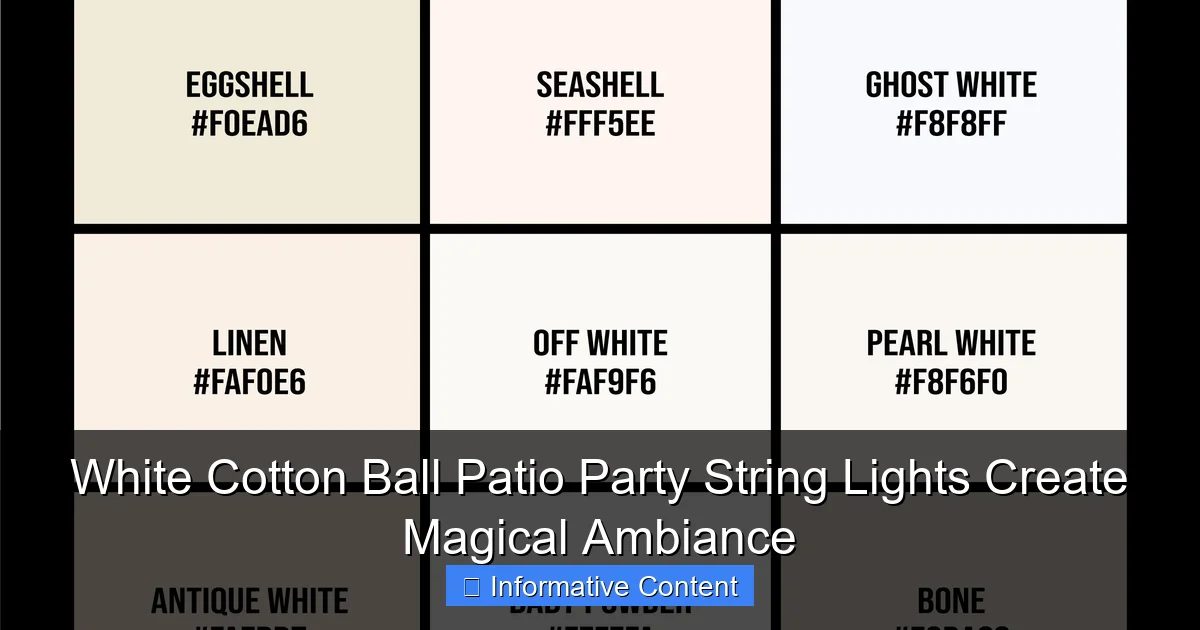White Cotton Ball Patio Party String Lights Create Magical Ambiance