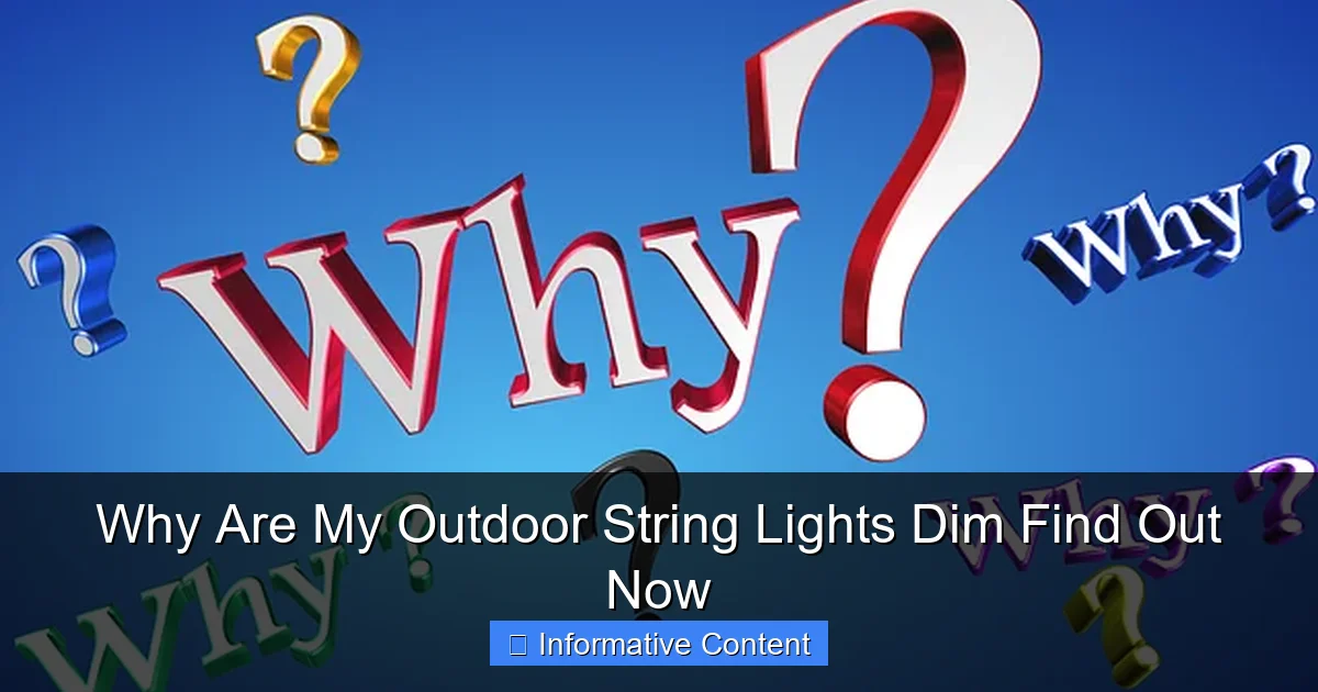Why Are My Outdoor String Lights Dim Find Out Now
