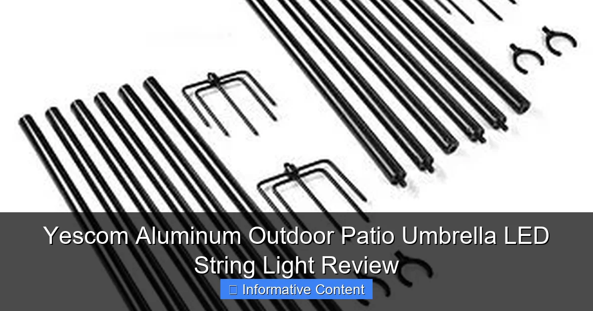 Yescom Aluminum Outdoor Patio Umbrella LED String Light Review