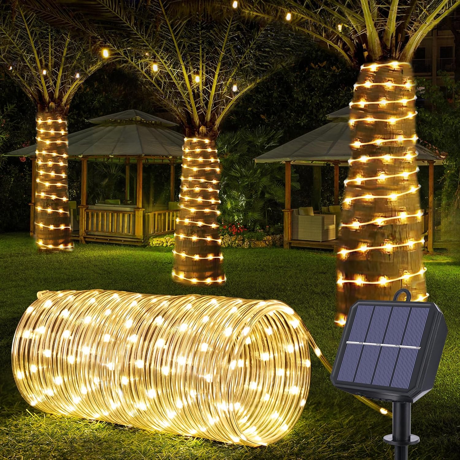 Solar Rope Lights Review 2026: Bright 66ft 200LED Outdoor String Lights with 8 M