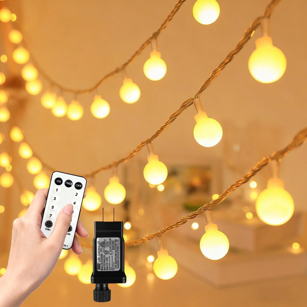 String Attached Remote 49.2ft Globe String Lights Review 2026: Best Outdoor Lighting with ...